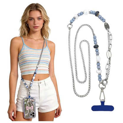Phone Lanyard, On-the-Go Universal Crossbody Strap Neck Lanyard with Phone Tether Patches for Most Cellphones - color: S