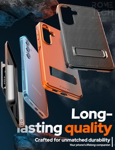Designed for Samsung Galaxy S25 Plus Case with Belt Clip Holster | Rugged Cover with Strong Magnet & Kickstand Heavy Duty Combo - Black & Orange - color: Black & Orange
