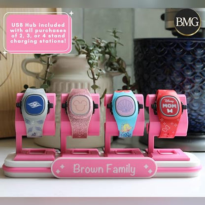 Charging Station for Disney MagicBand+ (Red & White & Blue, 2 Band) - color: Red & White & Blue, size: 2 Band Holder
