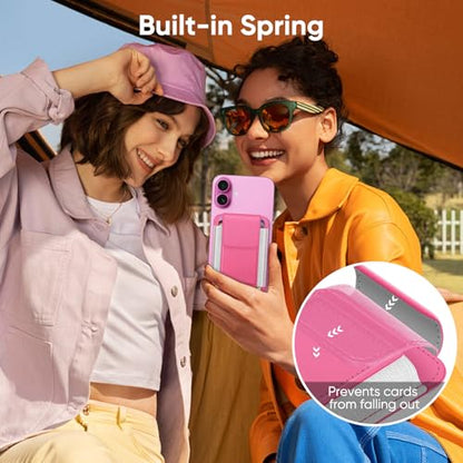 FINPAC MagSafe Wallet Magnetic Card Wallet Holder for Women Men - color: Pink