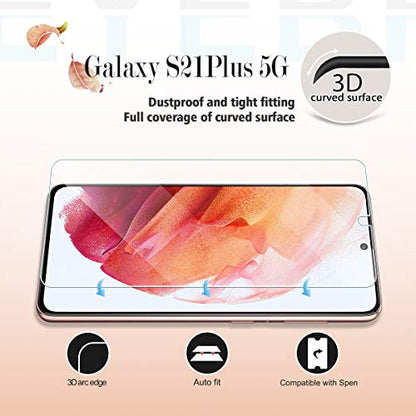 Galaxy S21 Plus HD Clear Tempered Glass Screen Protector + Camera Lens Protectors, [2+2 Pack] [Fingerprint Support] [Bubble-Free] Screen Protector Glass For Samsung Galaxy S21 Plus - size: Galaxy S21 Plus