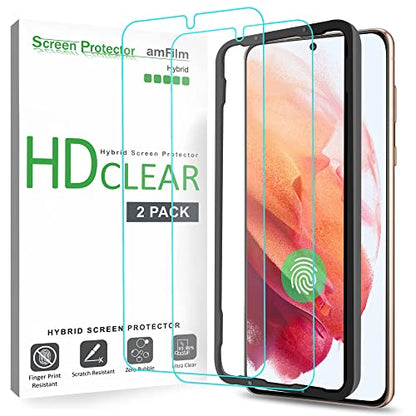 amFilm Hybrid Screen Protector for Samsung Galaxy S21 5G 6.2 inch 2021