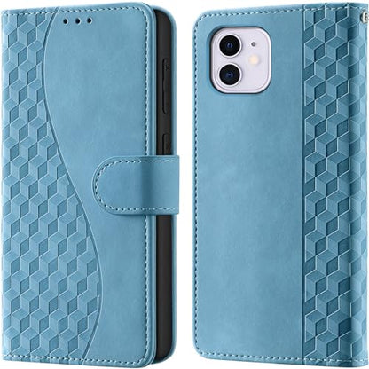 Flip Wallet Case for iPhone 11 PU Leather Light Blue | RFID Blocking, 3 Card Slots & 1 Cash Pocket, Magnetic Closure, Kickstand Function, Leather Flip Case for iPhone 11 - color: Light blue