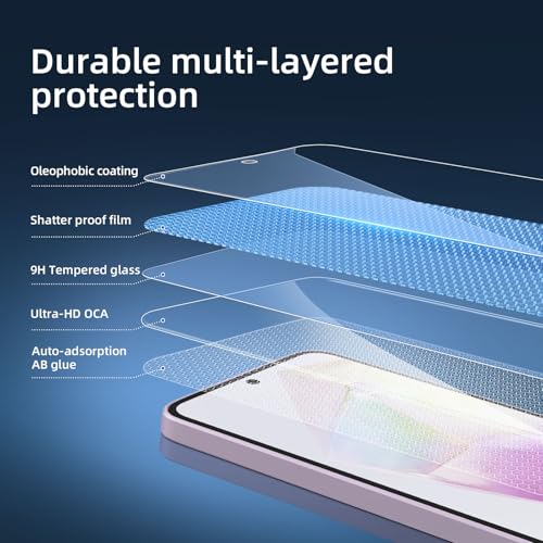 NEW'C 3 Pack Designed for Samsung Galaxy A56 5G / A36 5G Screen Protector Tempered Glass,Case Friendly Ultra Resistant - size: A36 5G 6.7 inches