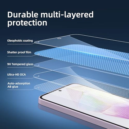 NEW'C 3 Pack Designed for Samsung Galaxy A56 5G / A36 5G Screen Protector Tempered Glass,Case Friendly Ultra Resistant - size: A36 5G 6.7 inches