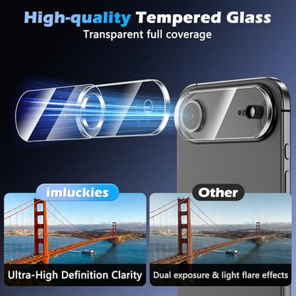 imluckies 3 Pack for iPhone 17 Air 6.5" Camera Lens Protector, HD Clear Tempered Glass Camera Accessories, 9H Hardness Anti-Scratch Screen Cover, Case Friendly[Not Affect Night Shots] - size: 17 Air-Clear