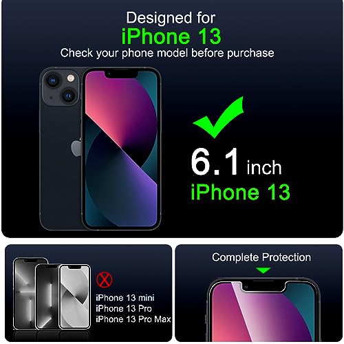 IMBZBK Screen Protector for iPhone 13, Tempered Glass, 3+3 Pack - color: 13-Transparent