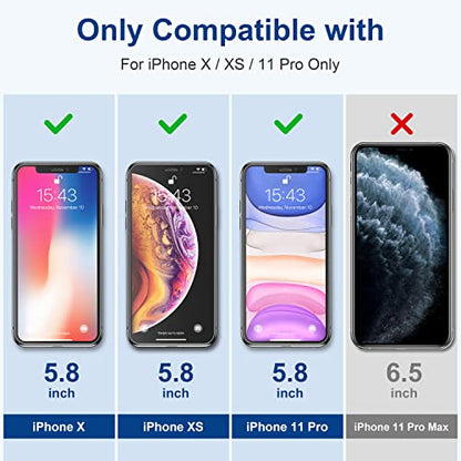 ImpactStrong Shatterproof Tempered Glass Screen Protector for iPhone 11 Pro/iPhone XS/iPhone X [Easy Installation Frame] [Bubble Free] [9H Hardness] [Full Coverage] Case Friendly, 5.8 Inch - (3-Pack) - size: iPhone 11 Pro/X/XS