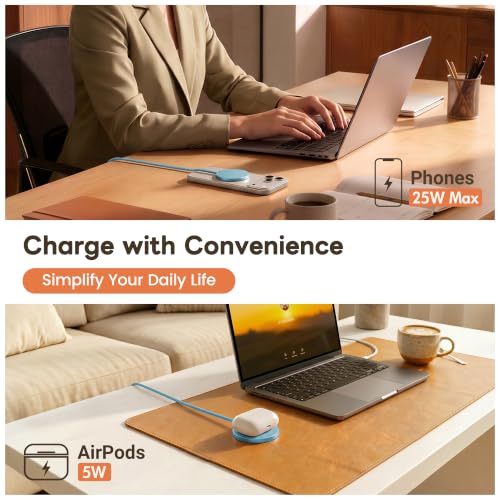 MagSafe 25W Magnetic Wireless Charger Fast Charging Pad for iPhone - color: Blue