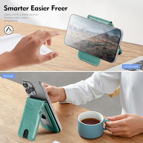 SkyEagle Compatible with MagSafe iPhone 17 Wallet Case,Blue Green - color: Blue Green, size: iPhone 17 - 6.3"