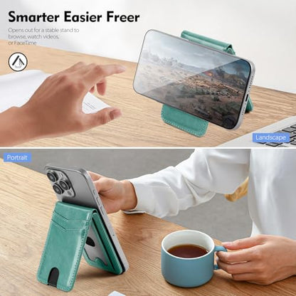 SkyEagle Compatible with MagSafe iPhone 17 Wallet Case,Blue Green - color: Blue Green, size: iPhone 17 - 6.3"