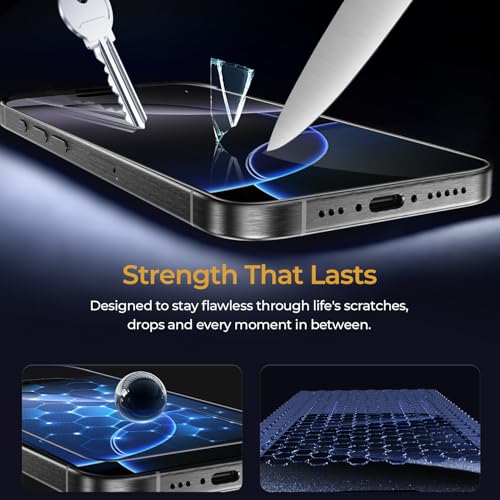 BUFF LABS 2-Pack Screen Protector for iPhone Air [6.5”] Tempered Glass with Auto-Alignment Kit - Bubble-Free, Drop Protection, Easy Installation, Case-Friendly - size: iPhone Air