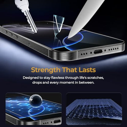 BUFF LABS 2-Pack Screen Protector for iPhone Air [6.5”] Tempered Glass with Auto-Alignment Kit - Bubble-Free, Drop Protection, Easy Installation, Case-Friendly - size: iPhone Air