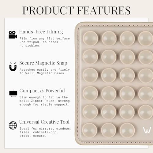 Walli Cases Silicone Suction Cup Mount for iPhone, Fits Walli Magnetic Case - color: Beige