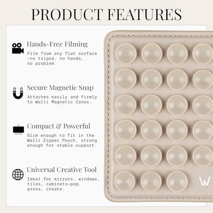 Walli Cases Silicone Suction Cup Mount for iPhone, Fits Walli Magnetic Case - color: Beige