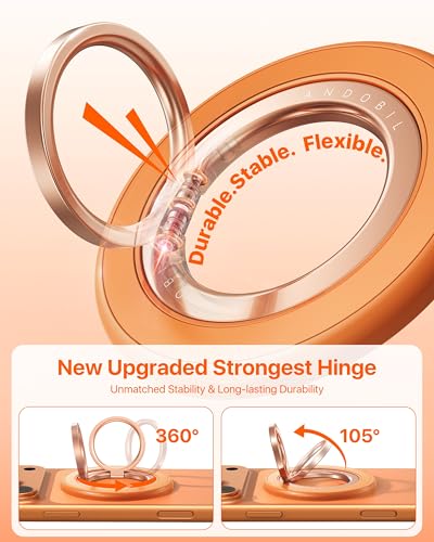 andobil 2026 3rd Gen Stability Magnetic Phone Ring Grip for MagSafe, Orange - color: Orange