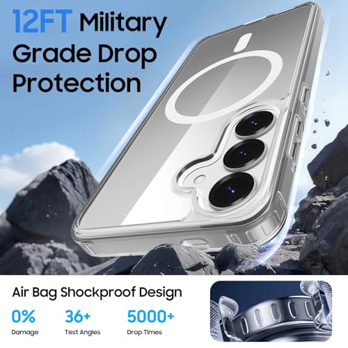 Magnetic for Samsung Galaxy S26 Plus Wallet Case with Card Holder﻿ | Compatible with MagSafe, Shockproof Phone Cover with Detachable RFID Blocking Card Slot, Clear & Black - color: Clear with Black, size: S26 Plus 6.7"