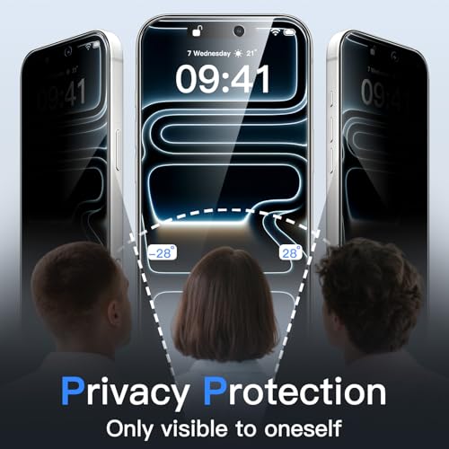 JETech Privacy Screen Protector for iPhone 17 Pro, 2-Pack - size: iPhone 17 Pro