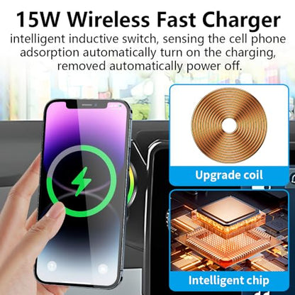 Car Magnetic Phone Mount for Honda Prologue 2024 2025 2026 and Acura ZDX 2024-2025 Auto Interior Accessories Best Cellphone Holder Fast 15W Wireless Charger Cell Phones Charging Screen Stand