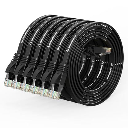 CableGeeker Cat 6 Flat Ethernet Cable 3ft 6Pack, 10Gbps, Black - color: Black-Flat, size: 3ft