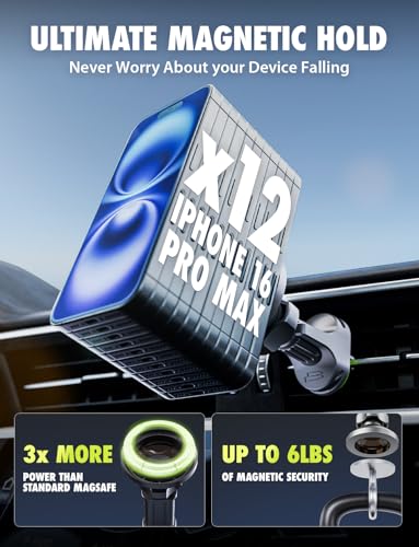 Bracketron MagAlign Pro MagSafe Car Phone Holder Mount, Vent & Dash, 360°