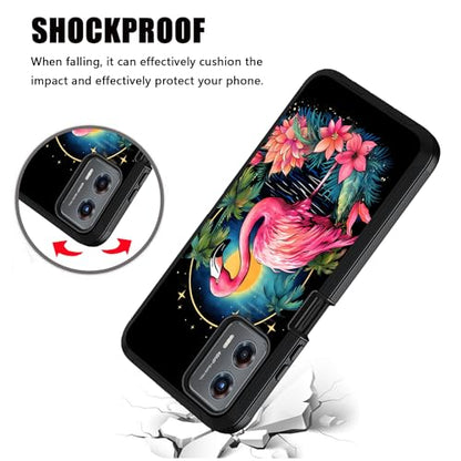 for Moto G 5G 2024/Moto G Play 5G 2024 Case, Military Grade Heavy Duty [3-Layer] Dustproof Shockproof Full-Body Protective Case for Motorola Moto G 5G 2024, Flamingo - color: Flamingo