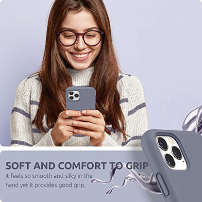 SURPHY Compatible with iPhone 11 Pro Max Case 6.5 inches, Thickened Liquid Silicone Phone Case (with Microfiber Lining) for iPhone 11 Pro Max 2019, Lavender Gray - color: Lavender Gray