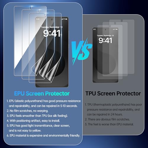 3 Pack for Samsung Galaxy S25 Ultra Screen Protector 6.9 Inch Flexible EPU Protective Film [0.01S Fingerprint Unlock] [Faster Self-Healing] HD Clear, Bubble Free, Easy Installation - size: Samsung Galaxy S25 Ultra