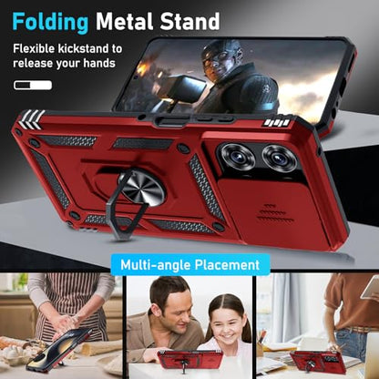 for Moto G Power 5G 2026/2025 Case Built in Slide Camera Cover Red - color: Red, size: Moto G Power 5G(2025)
