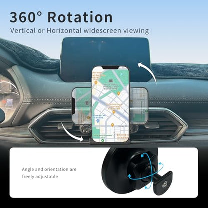 Car Phone Holder for 2017–2025 Mazda CX5 Accessories, Custom-Fit Magnetic Car Phone Mount with Strong Magnetic Hold, 360° Adjustable Phone Holder for iPhone 12–17 Series and Most Smartphones - style: Magnetic holder