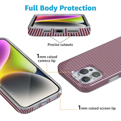 Casely iPhone 16 Pro Case | Stripes and the City | Tiny Pinstripe | Compatible with MagSafe | Classic Ultra Slim Design - color: Stripes and the City | Tiny Pinstripe, size: Iphone 16 Pro
