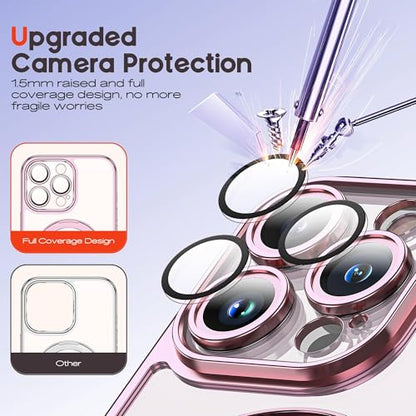for Plating iPhone 16 Pro Max Case with Magnetic Stand,Rose Gold - color: Rose Gold, size: iPhone 16 Pro Max