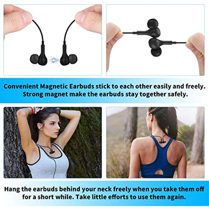 USB C Headphones for iPhone 18 Pro Max 17 16 15/Galaxy S26 FE Wired Earbuds - color: Black