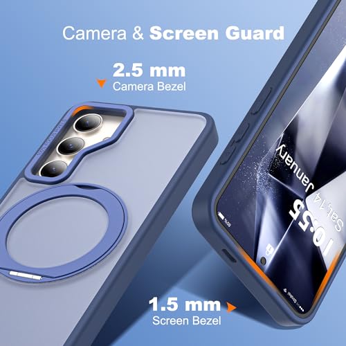 for Samsung Galaxy S23 Case with 360° Spin Stand,Blue | 360° Spin Magnetic Ring Stand,Compatible with Magsafe,Military Protection Phone Case - color: Blue, size: Samsung Galaxy S23