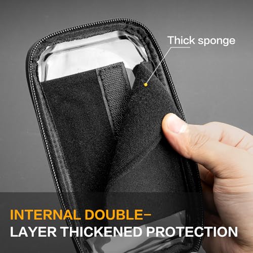 EROADE Bike Bag Top Tube Frame Bag,1.9L Hard Shell Waterproof Bike Phone Bag with Touch Screen,Cycling Pouch, Bike Accessories Compatible Phones Under 7"