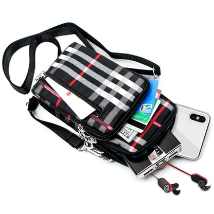 BIAOTIE Lightweight Small Crossbody bags Cell Phone Purses Travel Pouch Shoulder Bag for Women - color: Black Stripes