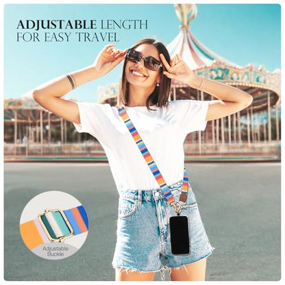TiMOVO Phone Lanyard Crossbody Wrist Strap, Adjustable Anti-Theft Strap for Smartphone Case - color: Multicolour Stripes