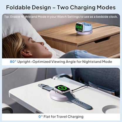 Elebase 5W for Apple Watch Ultra 3 Charger Dock Fast Charging Stand USBC - color: Purple
