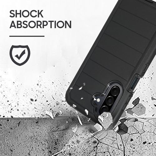 Compatible for Samsung Galaxy A26 5G, Built in Screen Protector, Belt Clip Holster Heavy Duty Defender Case Dustproof Shockproof Protection (Stripe) - color: Stripe