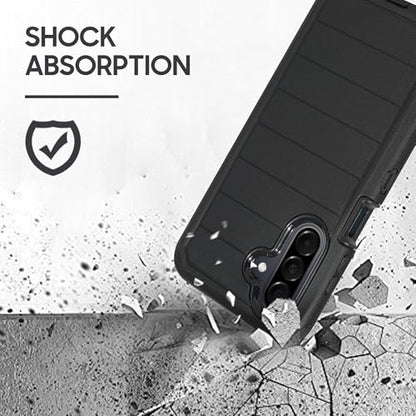Compatible for Samsung Galaxy A26 5G, Built in Screen Protector, Belt Clip Holster Heavy Duty Defender Case Dustproof Shockproof Protection (Stripe) - color: Stripe