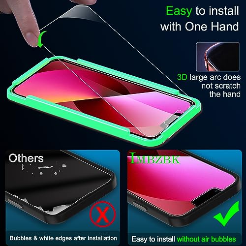 IMBZBK Screen Protector for iPhone 13, Tempered Glass, 3+3 Pack - color: 13-Transparent