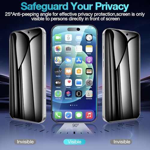 2 Pack for iPhone 17 Pro Privacy Screen Protector Film (NOT Glass), Anti-Spy Flexible PET Film Screen Protector for iPhone 17 Pro with [Easy Installation Tray], Ultra-Thin, Non-breakable - size: iPhone 17 Pro