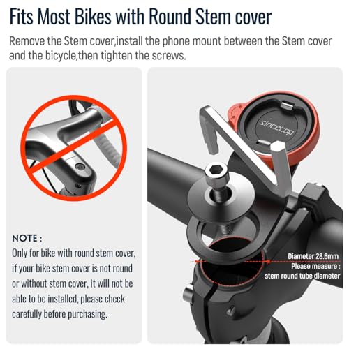 Bike Phone Mount,Mountain Bicycle Handlebar Cell Holder,Fit Round Stem Cap - color: 【1st Gen】Stem Mount-Orange
