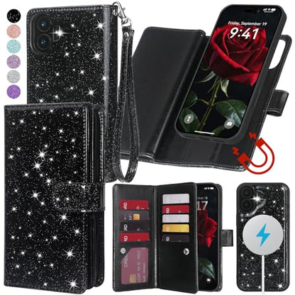 Varikke Wallet Case for iPhone 16 - Compatible with Magsafe, Black - color: (Compatible with MagSafe) Black, size: iPhone 16 6.1"