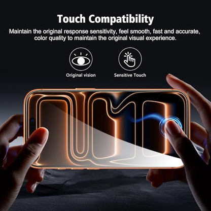 2+2 Pack compatible with iPhone 17 Pro Screen Protector Tempered Glass with Camera Lens Protector, Protection Film with Easy Installation Frame, 9H Hardness, Scratch Resistant, Case Friendly - size: iP17 Pro transparent