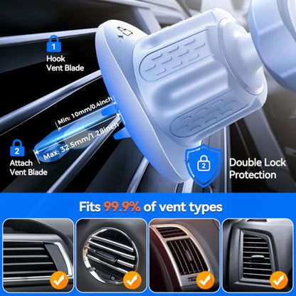 for MagSafe Car Mount,【22 N55 Super Magnets】 Magnetic Phone Holder for Car Air Vent, Cell Phone Mount Car Accessories Compatible with iPhone 17 16 15 14 13 12 Pro Max (Mist Blue) - color: Mist Blue