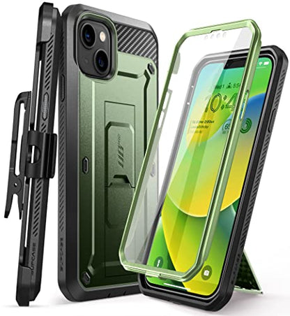 SUPCASE for iPhone 14 Case with Stand & Belt-Clip (Unicorn Beetle Pro), [Built-in Screen Protector] [Military-Grade Drop Protection] Heavy Duty Rugged Phone Case for iPhone 14 / iPhone 13, Guldan | Built-in Kickstand, 360° Rotating Belt Clip, Full-Body Ru