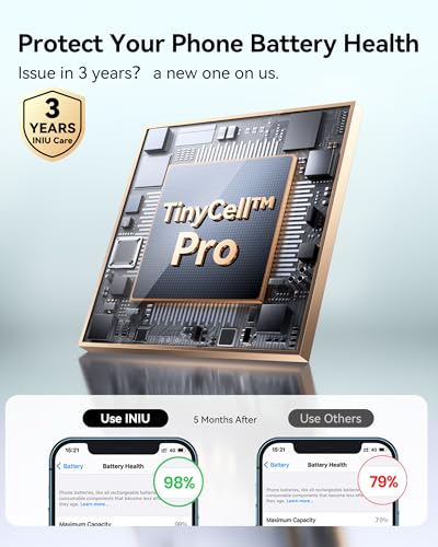 INIU Mini Portable Charger, Small 10000mAh 45W Fast Charging Power Bank - color: Light Blue