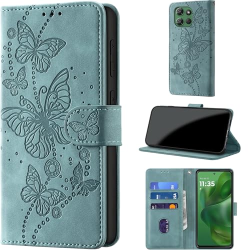 Case Wallet for Motorola Moto G Power 2025/ G Power 2026, Light Green | RFID Blocking, 3 Card Holder Stand, Shockproof TPU Shell, PU Leather Magnetic Closure, 6.8-inch - color: Light Green