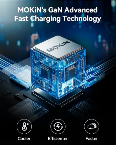 MOKiN 200W Charging Station with Retractable Cord, 6-Port Desktop Charger